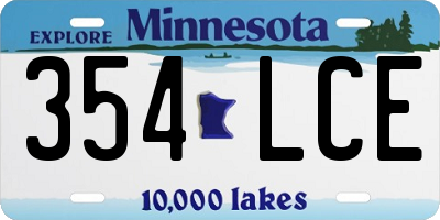 MN license plate 354LCE