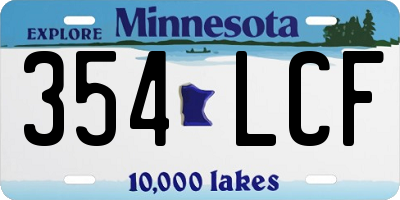 MN license plate 354LCF