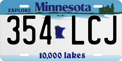MN license plate 354LCJ