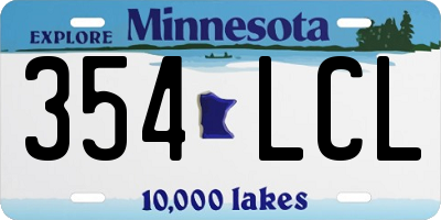 MN license plate 354LCL