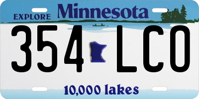 MN license plate 354LCO