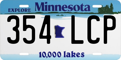 MN license plate 354LCP