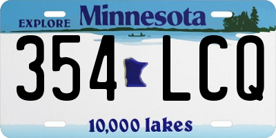 MN license plate 354LCQ