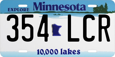 MN license plate 354LCR