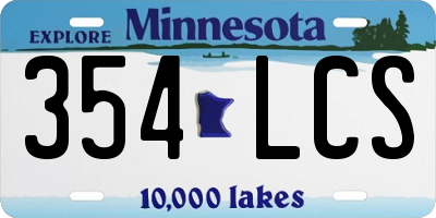 MN license plate 354LCS