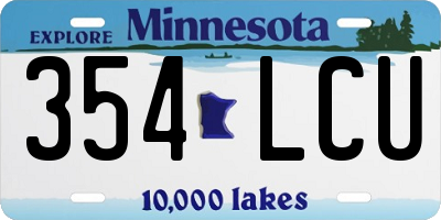 MN license plate 354LCU