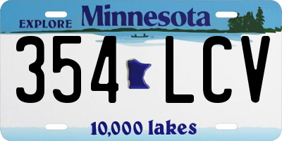 MN license plate 354LCV