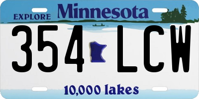 MN license plate 354LCW