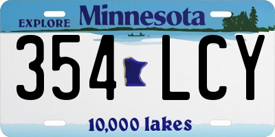MN license plate 354LCY