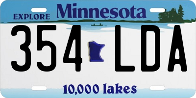 MN license plate 354LDA