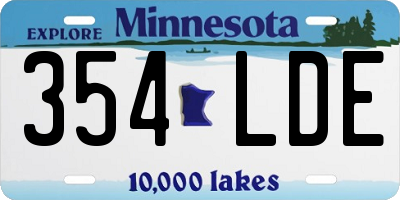 MN license plate 354LDE
