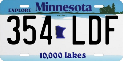 MN license plate 354LDF