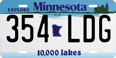 MN license plate 354LDG