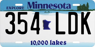 MN license plate 354LDK