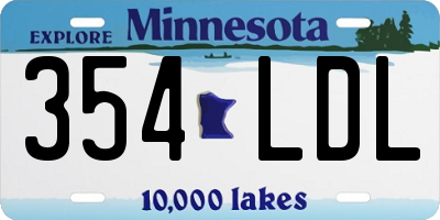 MN license plate 354LDL