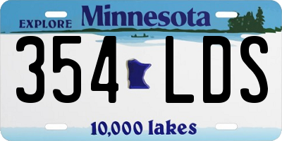 MN license plate 354LDS