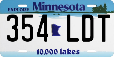 MN license plate 354LDT