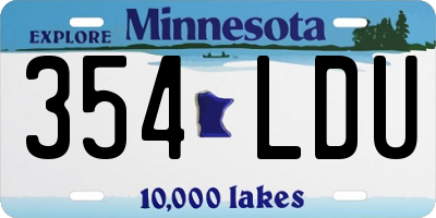 MN license plate 354LDU