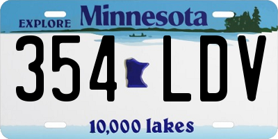 MN license plate 354LDV