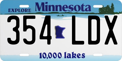 MN license plate 354LDX