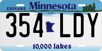 MN license plate 354LDY