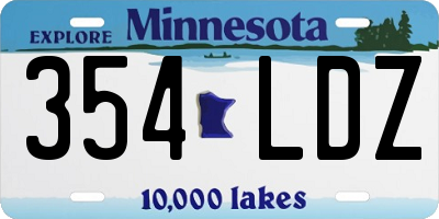 MN license plate 354LDZ
