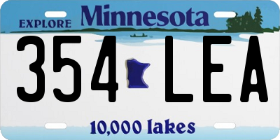 MN license plate 354LEA