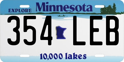 MN license plate 354LEB
