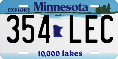 MN license plate 354LEC