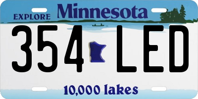 MN license plate 354LED