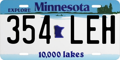 MN license plate 354LEH