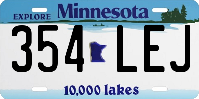 MN license plate 354LEJ