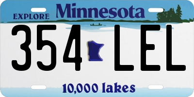 MN license plate 354LEL