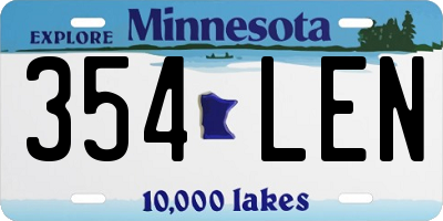 MN license plate 354LEN