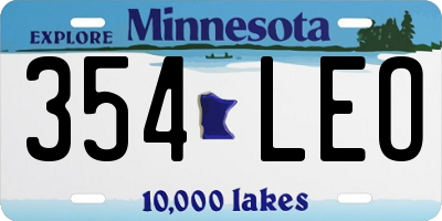 MN license plate 354LEO