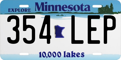 MN license plate 354LEP