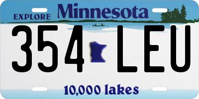 MN license plate 354LEU
