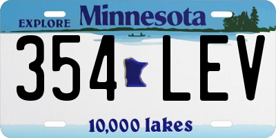 MN license plate 354LEV