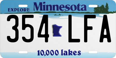 MN license plate 354LFA