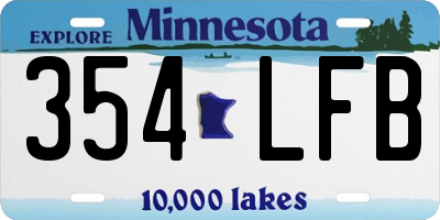MN license plate 354LFB