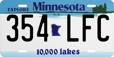 MN license plate 354LFC