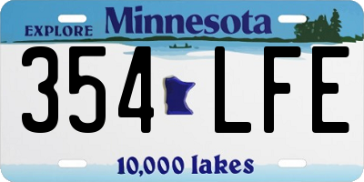 MN license plate 354LFE