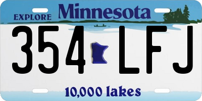 MN license plate 354LFJ