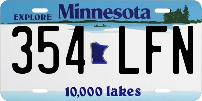 MN license plate 354LFN