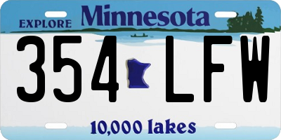 MN license plate 354LFW
