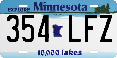 MN license plate 354LFZ