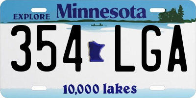 MN license plate 354LGA
