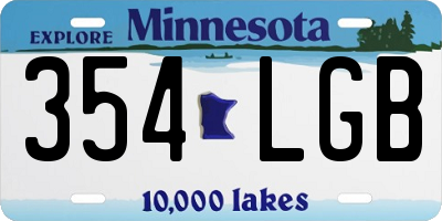 MN license plate 354LGB