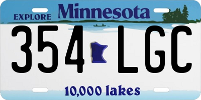 MN license plate 354LGC