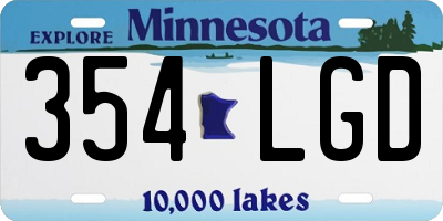 MN license plate 354LGD